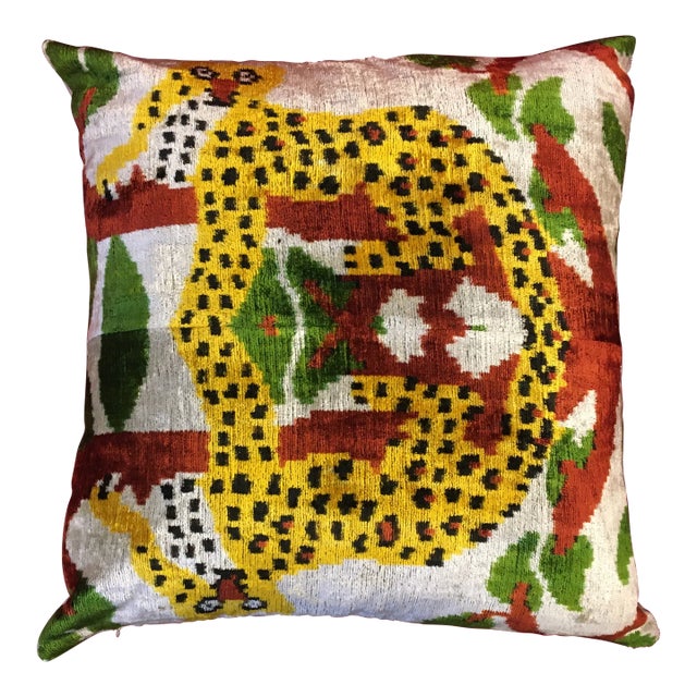 Silk Velvet Animal Print Pillow For Sale