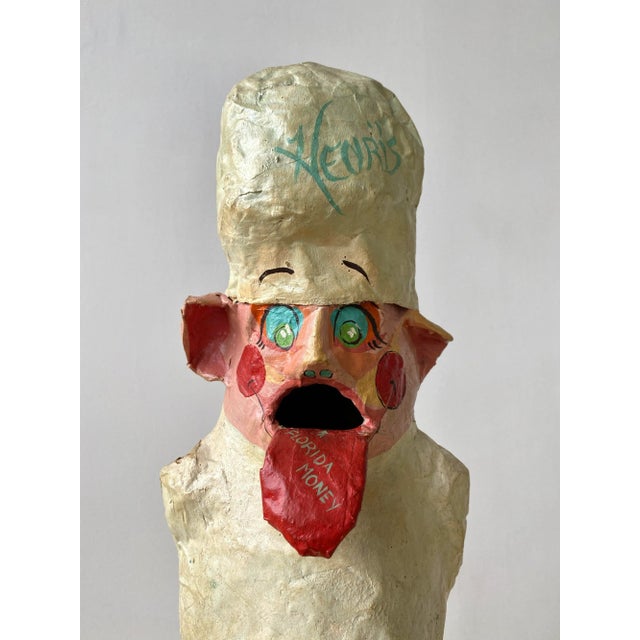 Vintage Folk Art Henri's Restaurant Paper Maché "Florida Money" Bank, Circa 70s-80s For Sale - Image 4 of 13