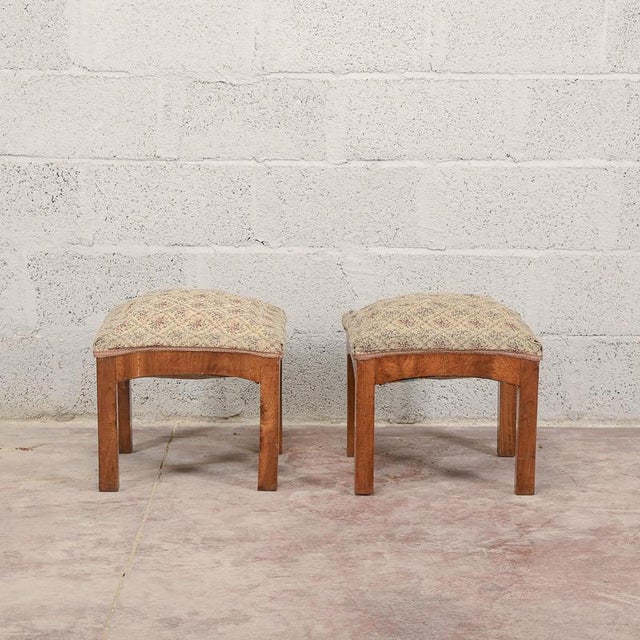 Art Deco Stools in Walnut, Set of 2 For Sale - Image 13 of 13