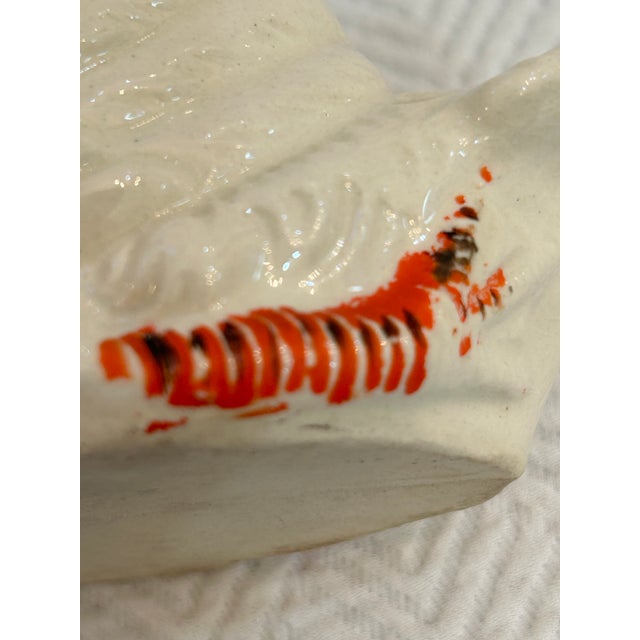 Antique White Mid 20th Century Petite Porcelain Swan Vase or Planter For Sale - Image 8 of 10