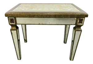 A Hollywood Regency Style Eglomise Mirrored Side Table