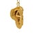 A sculptural Italian pendant, handmade in 14K yellow gold and dating to circa 1950. The design depicts a stylized dancer...