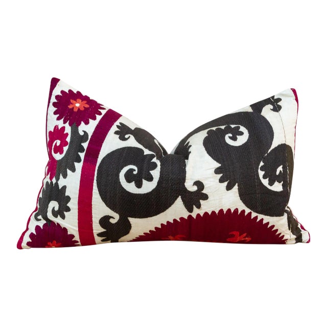 Mehra Bukhara Suzani Lumbar Pillow For Sale