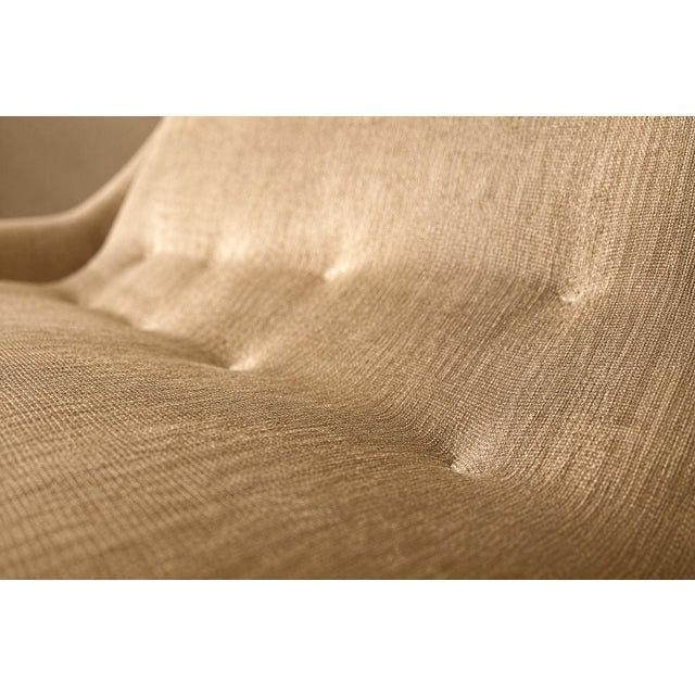Brazilian Modern "Concha" Loveseat in Metal & Textured Brass-Toned Fabric by Carlo Hauner, 1955 - Lot 42C For Sale - Image 11 of 18