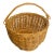 Vintage French Market Handmade Round Basket With Handle For Sale