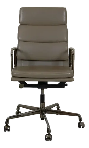 Ea-219 Office Chair in Grey Leather by Charles Eames, 1990s