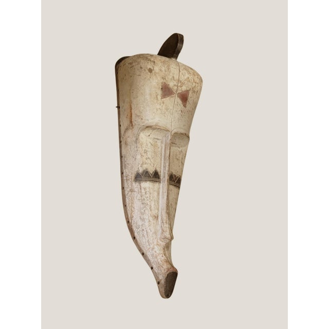 Vintage Large Fang Mask Elongated Face Gabon African Mask 29.5" H For Sale - Image 4 of 5