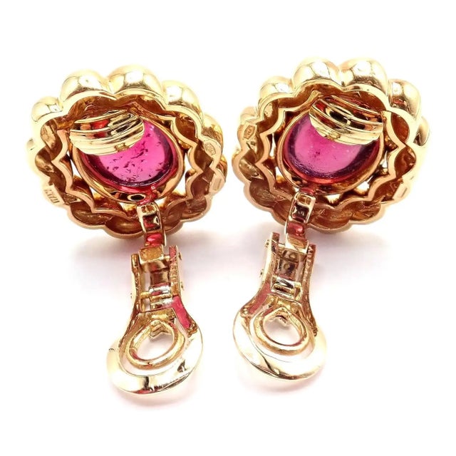 Late 20th Century Tiffany & Co. Yellow Gold Large Pink Tourmaline Earrings, Pair For Sale - Image 9 of 13