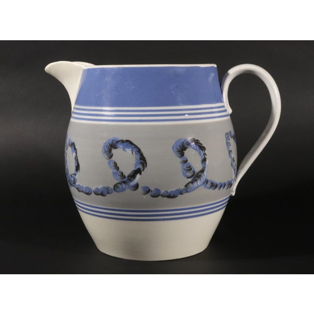 English Pearlware Mocha Earthworm Jug, Staffordshire or Northern England For Sale - Image 10 of 10