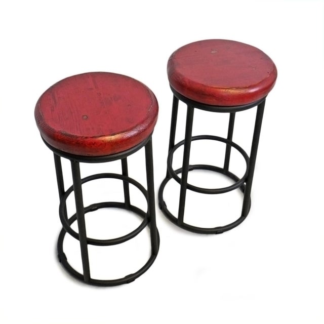 2020s Color Pop Red Counter Stool For Sale - Image 5 of 5