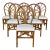 Set of 6 Restored Coastal Rattan Dining Chairs in White Sunbrella For Sale