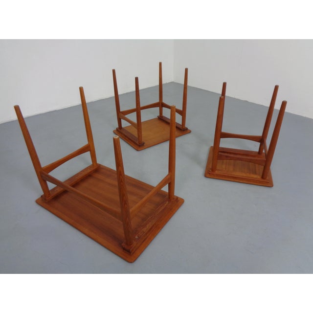Wood Vintage Teak Nesting Tables by Kai Kristiansen for Skovmand & Andersen, 1960s, Set of 3 For Sale - Image 7 of 18