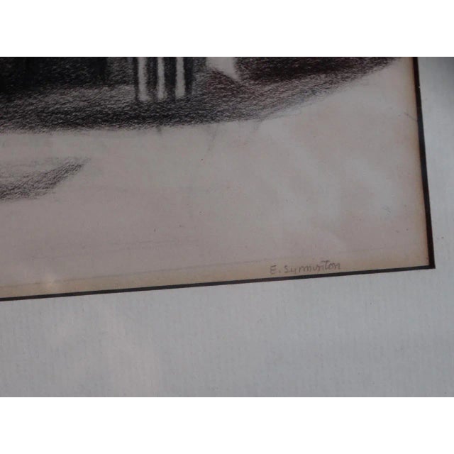 1930s Emily Elinor Syminton (1916-2002)- New Mexico Landscape C 1930 Charcoal on Paper For Sale - Image 5 of 6