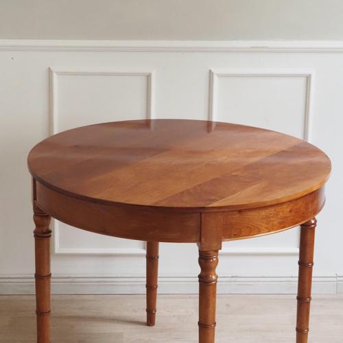 Biedermeier Round Table in Cherrywood For Sale - Image 11 of 12
