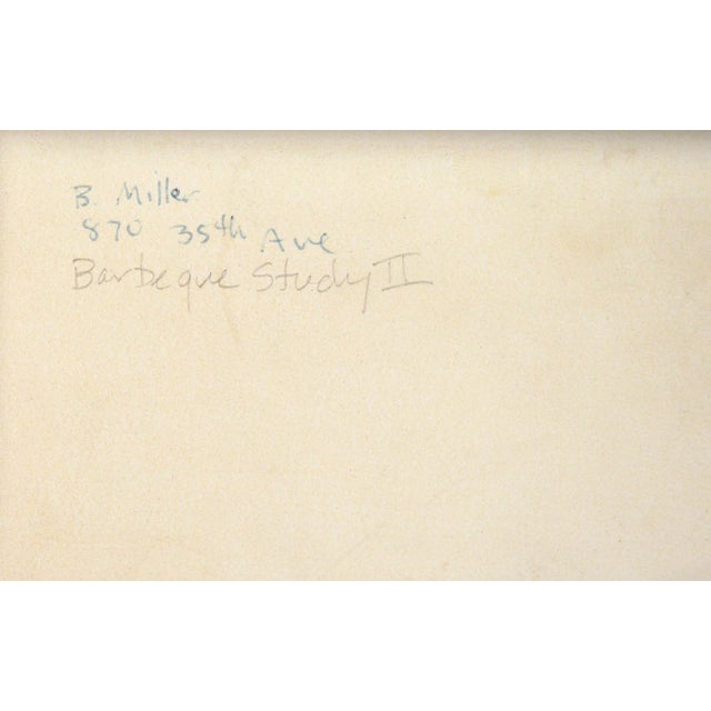 Pink "Barbeque Study Ii" - Acrylic on Paper by Betsy J. Miller For Sale - Image 8 of 9