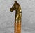 Brass Vintage Traditional Equestrian Brass & Oak Horse Head Shoe Horn - 17" For Sale - Image 8 of 10