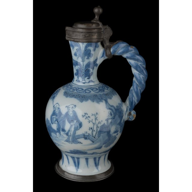 Delft Blue and White Chinoiserie Wine Jug, 1680-1690 For Sale - Image 10 of 10