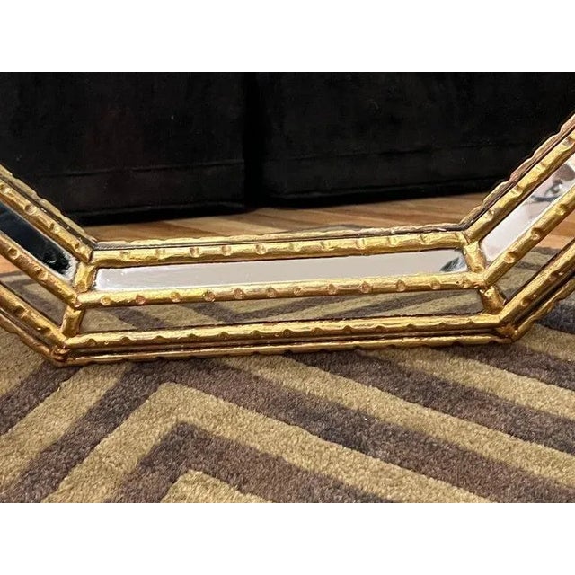 Wood LaBarge Octagonal Gilt Mirror For Sale - Image 7 of 10