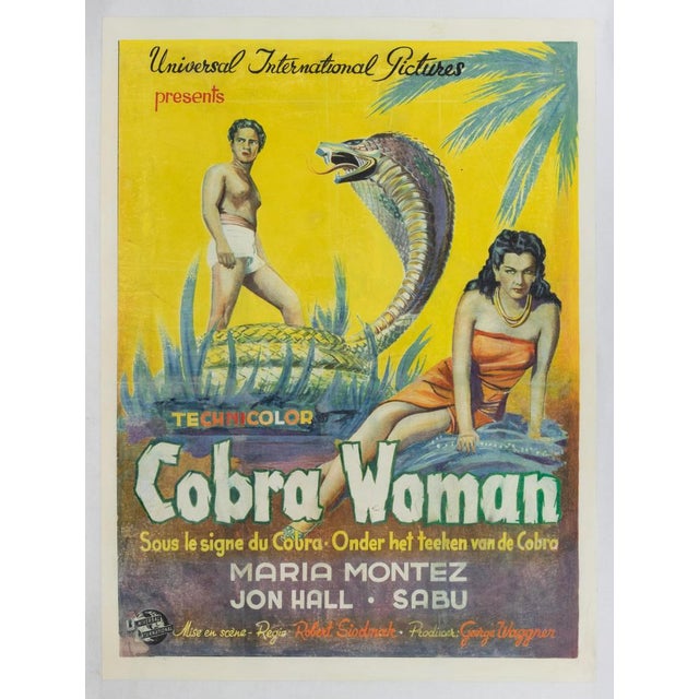 Vintage Cobra Woman Lithograph Poster, 1940s For Sale - Image 4 of 5