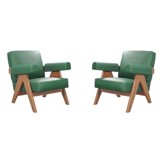 Capitol Complex Armchairs by Pierre Jeanneret for Cassina, Set of 2 For Sale