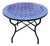 40" Handcrafted 2 Shades of Blue Rafraf Moroccan Mosaic Table For Sale