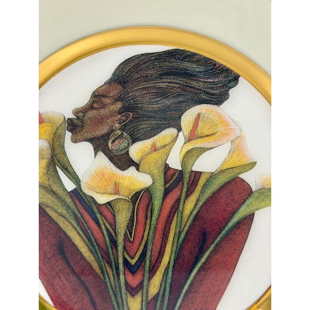 Vintage Charles Bibbs Sweet Lillies Decorative Design Plate For Sale - Image 4 of 6