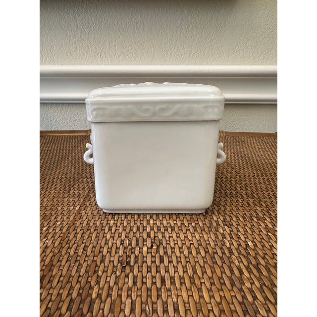 Vintage Porcelain Box With Two Stylized Elephant Head Handles For Sale - Image 13 of 14