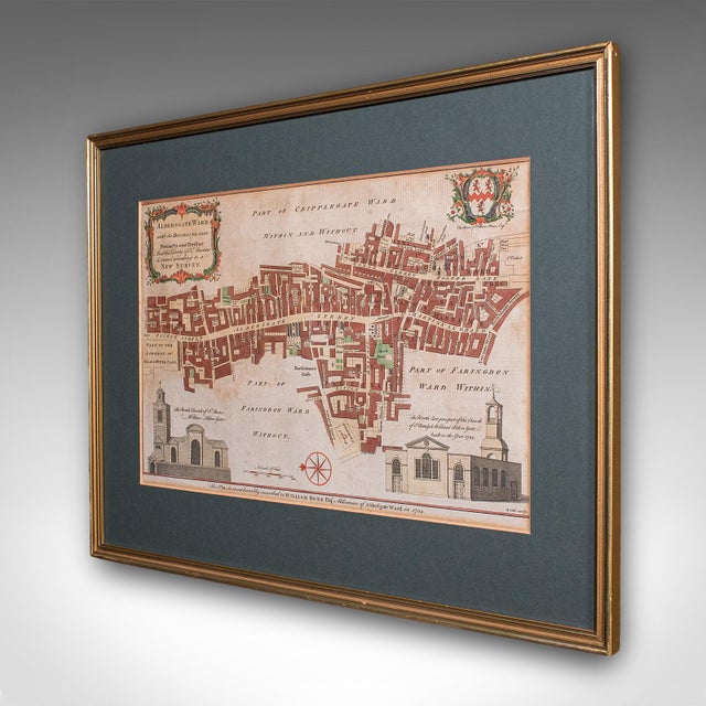 Traditional Antique London Street Map, Aldersgate, English, Framed, the Barbican, Georgian For Sale - Image 3 of 11