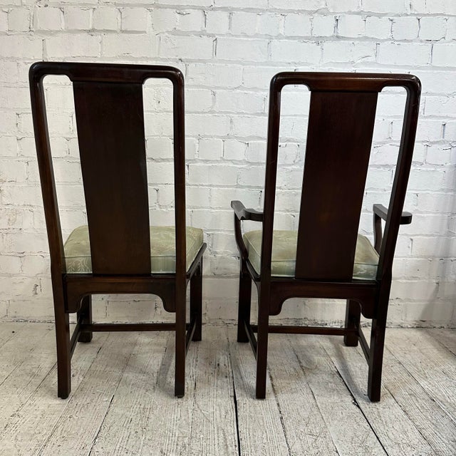 Henredon Set of 8 Chromecraft Asian Style Dining Chairs For Sale - Image 4 of 12