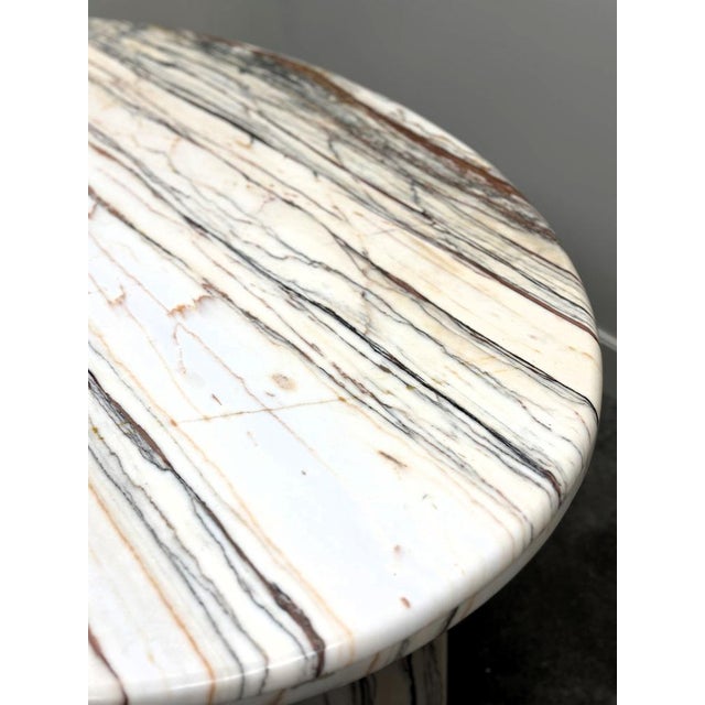 Large Italian Sculptural Stone Oval Arabescato Rosso Marble Dining Table, 1970s For Sale - Image 5 of 16