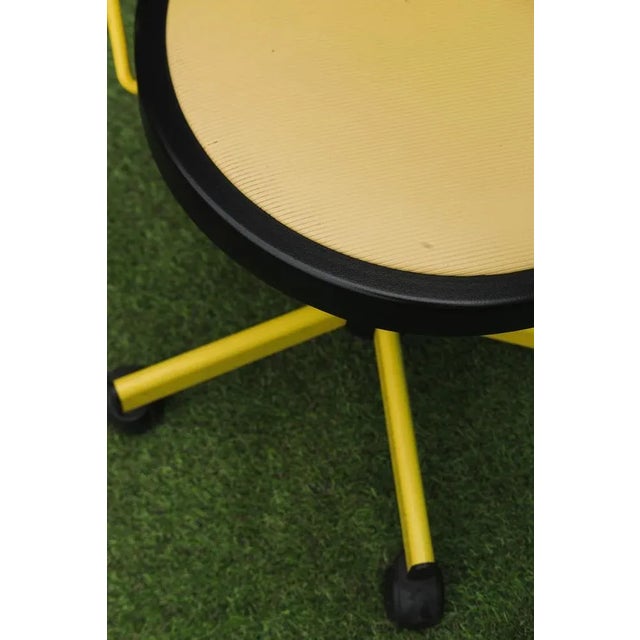 Bieffeplast Bieffeplast Swivel Vintage Yellow Desk Chair, Italy, 1980 For Sale - Image 4 of 8