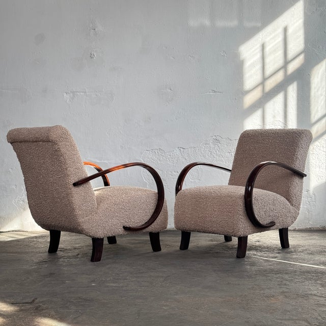 1930s H-410 Armchairs by Jindrich Halabala for Up Závody, 1930s, Set of 2 For Sale - Image 5 of 15