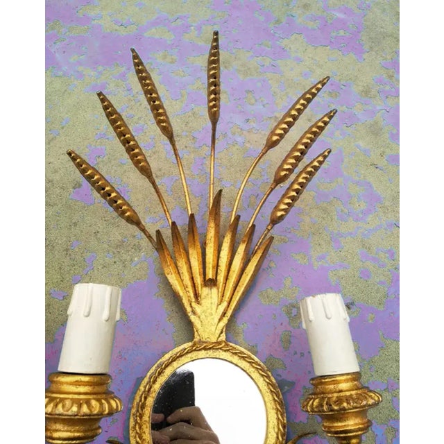 Wall Lamps in Gold Leaf in the style of Maison Bagues, 1950s, Set of 2, in Flawless conditions. Designed 1950 to 1959 Up...