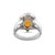 18k White Gold 4.18ct Fire Opal Halo Pear Shape & Round Diamond Cocktail Ring, Size 9.25 For Sale In Houston - Image 6 of 8
