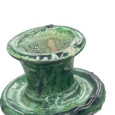 Moroccan Tamegroute Glazed Candlestick Holder For Sale - Image 4 of 6