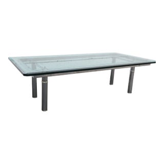 Mid Century Modern Chrome and Glass Top Coffee Table 5927 For Sale