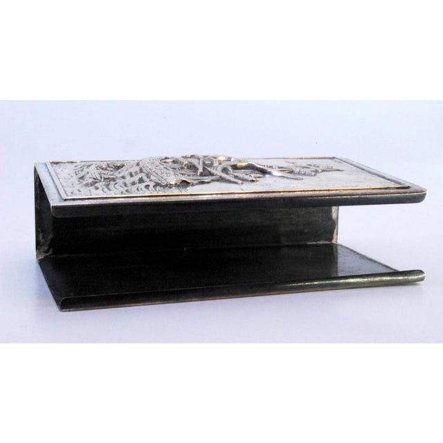 Silver Book Holder with Caravel in High Relief For Sale - Image 3 of 8