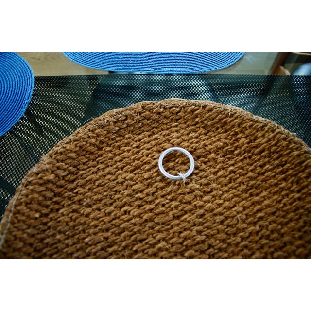 Textile Large Round Rope Mirror by Adrien Audoux & Frida Minet, 1950 For Sale - Image 7 of 11