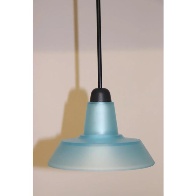1990s Modern Murano Aqua Glass Pendant Lamp For Sale - Image 12 of 12