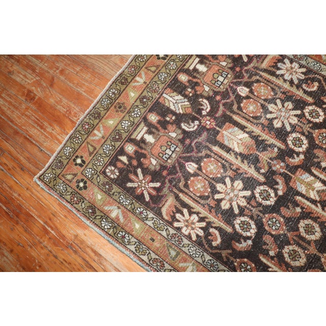 Brown Antique Persian Malayer Wide Runner rug no.j3360 For Sale - Image 9 of 12
