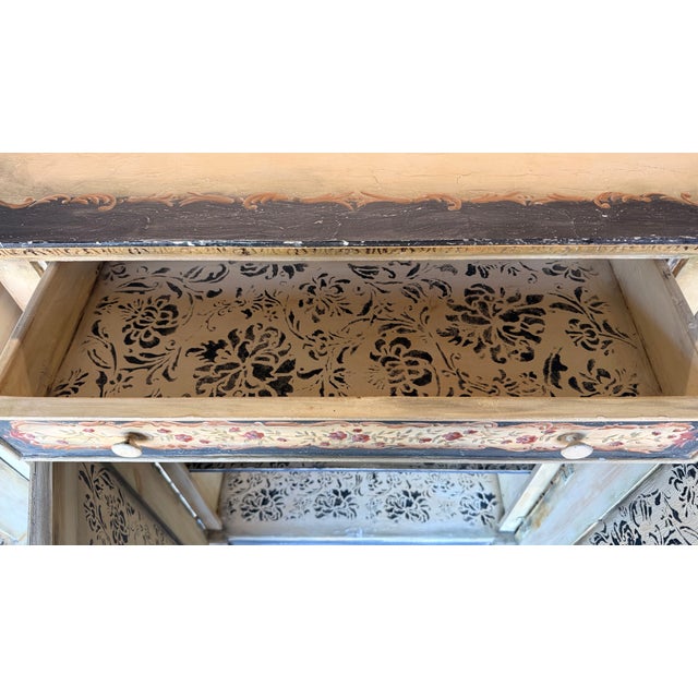 Signed Habersham Hand-Painted French Country Four-Door Cabinet, August 2005 For Sale - Image 12 of 15