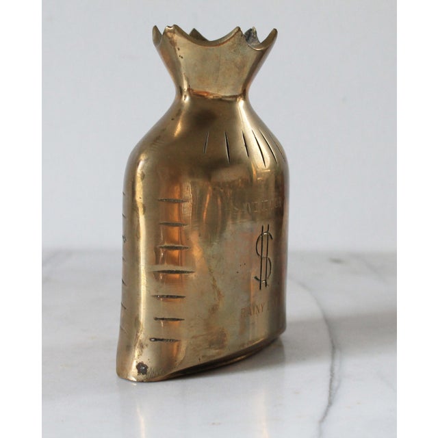 Vintage Brass Money Bag Bank For Sale - Image 4 of 9