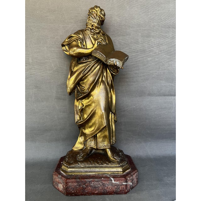 Gold Late 19th Century Bronze & Pewter Sculpture by Bertini, 1890 For Sale - Image 8 of 8