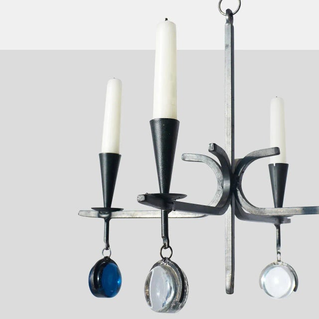 Mid-Century Modern Chandelier with Four Arms by Gunnar Ander For Sale - Image 3 of 7