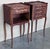 20th Century Pair of Marquetry Darkness Walnut Nightstands Tables with Drawers For Sale - Image 18 of 18