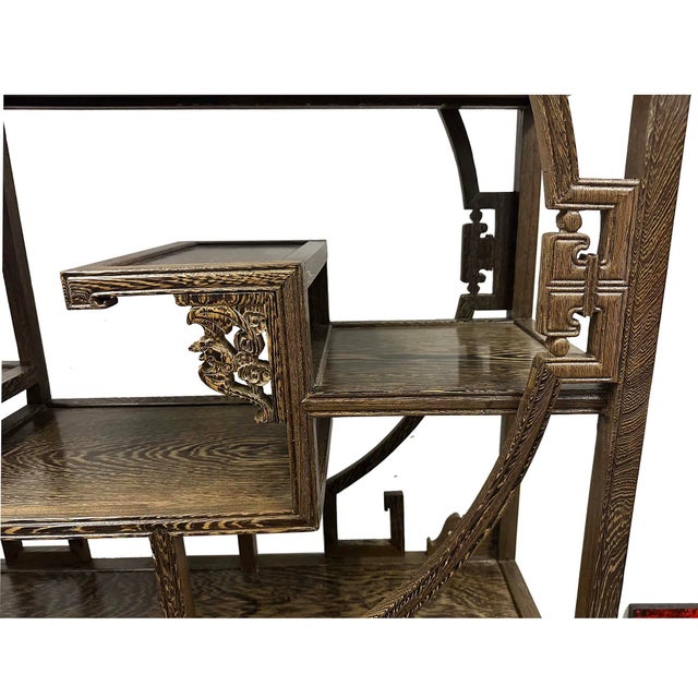 Vintage Chinese Traditional Curio Display Shelf/Multi-Treasure Cabinet For Sale - Image 12 of 15