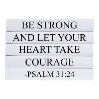 Decorative Books - Quote Book Stack - "Be Strong" For Sale