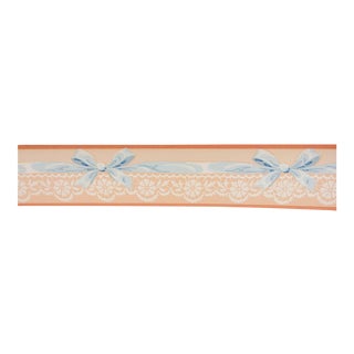 Vintage Roll Wallpaper Border Lace & Ribbons For Sale