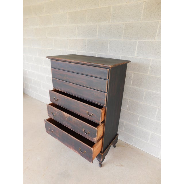 Primitive Shaker Style Paint Distressed New England Blanket Chest by Ezra G 2pc For Sale - Image 12 of 12