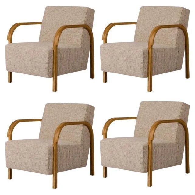 Daw/Mohair & McNutt Arch Lounge Chairs by Mazo Design, Set of 4 For Sale - Image 6 of 6